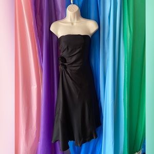 Banana Republic Black Silk Strapless Dress
